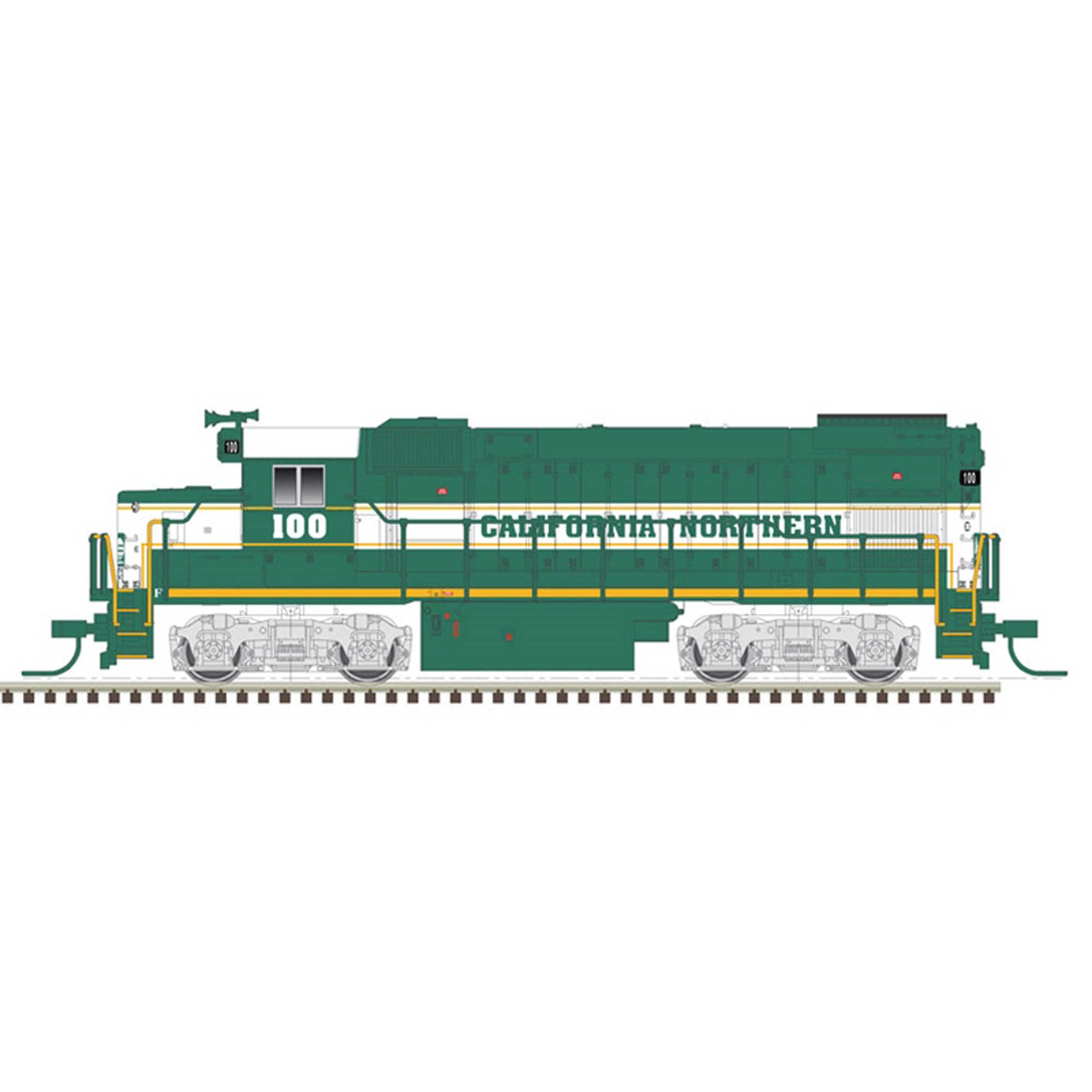 N GP15-1 Loco CA Northern 100, Green/Yellow/White