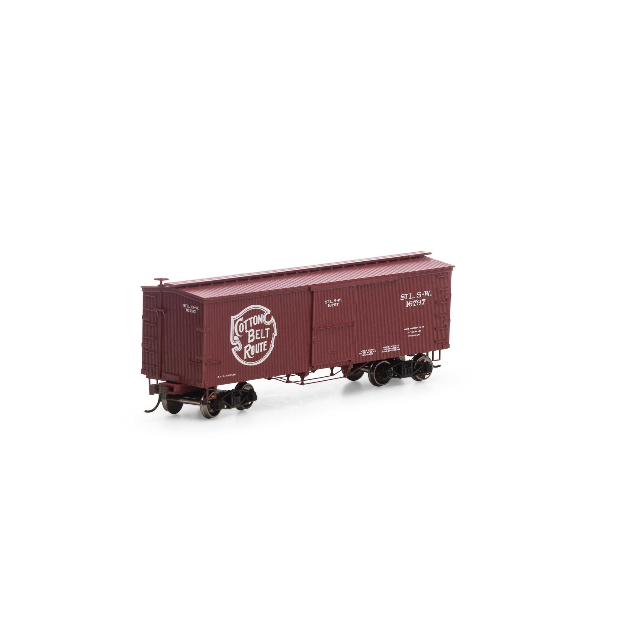 HO 36′ Old Time Wood Box, Cotton Belt #16797