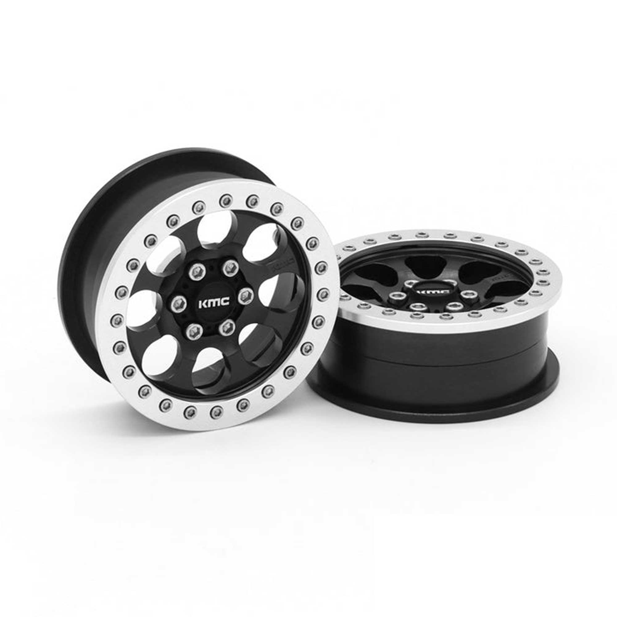 1/10 KMC KM237 Riot Beadlock Front/Rear 2.2 Rock Crawler Wheels, Black